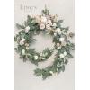 imageLings Moment 9FT Flower Garland for Backdrop Decorations  Wedding Arch Flowers Eucalyptus ampamp Rose Artificial Floral Garland for Mantle  Sweetheart Table Decor for Beach Reception PurpleWhtwhite  Christmas