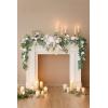 imageLings Moment 9FT Flower Garland for Backdrop Decorations  Wedding Arch Flowers Eucalyptus ampamp Rose Artificial Floral Garland for Mantle  Sweetheart Table Decor for Beach Reception PurpleWhtwhite  Christmas