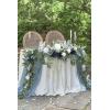 imageLings Moment 9FT Flower Garland for Backdrop Decorations  Wedding Arch Flowers Eucalyptus ampamp Rose Artificial Floral Garland for Mantle  Sweetheart Table Decor for Beach Reception PurpleBludusty Blue  Navy