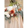 imageLings Moment 9FT Flower Garland for Backdrop Decorations  Wedding Arch Flowers Eucalyptus ampamp Rose Artificial Floral Garland for Mantle  Sweetheart Table Decor for Beach Reception PurpleOrterracotta  Orange