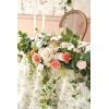 imageLings Moment 9FT Flower Garland for Backdrop Decorations  Wedding Arch Flowers Eucalyptus ampamp Rose Artificial Floral Garland for Mantle  Sweetheart Table Decor for Beach Reception PurplePkgarden Blush