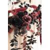 imageLings Moment 9FT Flower Garland for Backdrop Decorations  Wedding Arch Flowers Eucalyptus ampamp Rose Artificial Floral Garland for Mantle  Sweetheart Table Decor for Beach Reception PurpleRedmoody Burgundy  Black