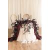 imageLings Moment 9FT Flower Garland for Backdrop Decorations  Wedding Arch Flowers Eucalyptus ampamp Rose Artificial Floral Garland for Mantle  Sweetheart Table Decor for Beach Reception PurpleRedmoody Burgundy  Black
