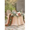imageLings Moment 9FT Flower Garland for Backdrop Decorations  Wedding Arch Flowers Eucalyptus ampamp Rose Artificial Floral Garland for Mantle  Sweetheart Table Decor for Beach Reception PurpleOrterracotta  Orange