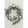 imageLings Moment 9FT Flower Garland for Backdrop Decorations  Wedding Arch Flowers Eucalyptus ampamp Rose Artificial Floral Garland for Mantle  Sweetheart Table Decor for Beach Reception PurpleBludusty Blue  Navy