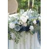imageLings Moment 9FT Flower Garland for Backdrop Decorations  Wedding Arch Flowers Eucalyptus ampamp Rose Artificial Floral Garland for Mantle  Sweetheart Table Decor for Beach Reception PurpleBludusty Blue  Navy