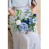 imageLings Moment Artificial Flowers Fake Roses Faux Peony Foam Gardenia Combo for DIY Wedding Bouquets Centerpieces Arrangements Bridal Shower Party Home Decorations Lavender ampamp Purple 24pcsBludusty Blue  Ivory