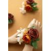 imageLings Moment Artificial Flowers Fake Roses Faux Peony Foam Gardenia Combo for DIY Wedding Bouquets Centerpieces Arrangements Bridal Shower Party Home Decorations Lavender ampamp Purple 24pcsOramber  French Orange