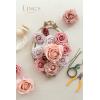 imageLings Moment Artificial Flowers Fake Roses Faux Peony Foam Gardenia Combo for DIY Wedding Bouquets Centerpieces Arrangements Bridal Shower Party Home Decorations Lavender ampamp Purple 24pcsPkdusty Rose  Cinnamon Rose