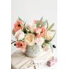 imageLings Moment Artificial Flowers Fake Roses Faux Peony Foam Gardenia Combo for DIY Wedding Bouquets Centerpieces Arrangements Bridal Shower Party Home Decorations Lavender ampamp Purple 24pcsPkcoral  Cream