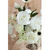 imageLings Moment Fake Flowers Box Faux Artificial Greenery Stems Foam Roses Silk Lilac for Wedding Decor Centerpieces Table Decorations Floral Arrangements Lavender ampamp Purple Mini ComboWhtwhite  Dark Green