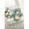 imageLings Moment Fake Flowers Box Faux Artificial Greenery Stems Foam Roses Silk Lilac for Wedding Decor Centerpieces Table Decorations Floral Arrangements Lavender ampamp Purple Mini ComboBludusty Blue  White