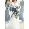 imageLings Moment Fake Flowers Box Faux Artificial Greenery Stems Foam Roses Silk Lilac for Wedding Decor Centerpieces Table Decorations Floral Arrangements Lavender ampamp Purple Mini ComboBludusty Blue  Navy