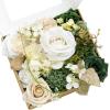 imageLings Moment Fake Flowers Box Faux Artificial Greenery Stems Foam Roses Silk Lilac for Wedding Decor Centerpieces Table Decorations Floral Arrangements Lavender ampamp Purple Mini ComboGrnemerald  Tawny Beige