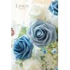 imageLings Moment Fake Flowers Box Faux Artificial Greenery Stems Foam Roses Silk Lilac for Wedding Decor Centerpieces Table Decorations Floral Arrangements Lavender ampamp Purple Mini ComboBludusty Blue  Navy  Ivory