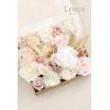 imageLings Moment Fake Flowers Box Faux Artificial Greenery Stems Foam Roses Silk Lilac for Wedding Decor Centerpieces Table Decorations Floral Arrangements Lavender ampamp Purple Mini ComboBegwhite  Beige