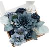 imageLings Moment Fake Flowers Box Faux Artificial Greenery Stems Foam Roses Silk Lilac for Wedding Decor Centerpieces Table Decorations Floral Arrangements Lavender ampamp Purple Mini ComboBludusty Blue  Navy
