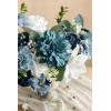 imageLings Moment Fake Flowers Box Faux Artificial Greenery Stems Foam Roses Silk Lilac for Wedding Decor Centerpieces Table Decorations Floral Arrangements Lavender ampamp Purple Mini ComboBludusty Blue  Navy