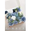 imageLings Moment Fake Flowers Box Faux Artificial Greenery Stems Foam Roses Silk Lilac for Wedding Decor Centerpieces Table Decorations Floral Arrangements Lavender ampamp Purple Mini ComboBludusty Blue  Ivory  Sage