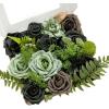 imageLings Moment Fake Flowers Box Faux Artificial Greenery Stems Foam Roses Silk Lilac for Wedding Decor Centerpieces Table Decorations Floral Arrangements Lavender ampamp Purple Mini ComboGrnemerald  Gold