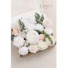 imageLings Moment Fake Flowers Box Faux Artificial Greenery Stems Foam Roses Silk Lilac for Wedding Decor Centerpieces Table Decorations Floral Arrangements Lavender ampamp Purple Mini ComboWhtwhite  Blush