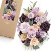 imageLings Moment Fake Flowers Box Faux Artificial Greenery Stems Foam Roses Silk Lilac for Wedding Decor Centerpieces Table Decorations Floral Arrangements Lavender ampamp Purple Mini ComboPrpllavender  Plum