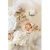 imageLings Moment Fake Flowers Box Faux Artificial Greenery Stems Foam Roses Silk Lilac for Wedding Decor Centerpieces Table Decorations Floral Arrangements Lavender ampamp Purple Mini ComboBegwhite  Beige