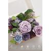 imageLings Moment Fake Flowers Box Faux Artificial Greenery Stems Foam Roses Silk Lilac for Wedding Decor Centerpieces Table Decorations Floral Arrangements Lavender ampamp Purple Mini ComboPrpllavender  Purple