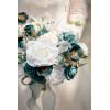 imageLings Moment Fake Flowers Box Faux Artificial Greenery Stems Foam Roses Silk Lilac for Wedding Decor Centerpieces Table Decorations Floral Arrangements Lavender ampamp Purple Mini ComboGrnwhite  Teal