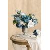 imageLings Moment Fake Flowers Box Faux Artificial Greenery Stems Foam Roses Silk Lilac for Wedding Decor Centerpieces Table Decorations Floral Arrangements Lavender ampamp Purple Mini ComboBludusty Blue  Navy