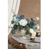 imageLings Moment Fake Flowers Box Faux Artificial Greenery Stems Foam Roses Silk Lilac for Wedding Decor Centerpieces Table Decorations Floral Arrangements Lavender ampamp Purple Mini ComboBludusty Blue  Ivory