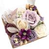 imageLings Moment Fake Flowers Box Faux Artificial Greenery Stems Foam Roses Silk Lilac for Wedding Decor Centerpieces Table Decorations Floral Arrangements Lavender ampamp Purple Mini ComboPrpllilac  Cream