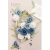 imageLings Moment Fake Flowers Box Faux Artificial Greenery Stems Foam Roses Silk Lilac for Wedding Decor Centerpieces Table Decorations Floral Arrangements Lavender ampamp Purple Mini ComboBludusty Blue  Navy  White