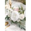 imageLings Moment Fake Flowers Box Faux Artificial Greenery Stems Foam Roses Silk Lilac for Wedding Decor Centerpieces Table Decorations Floral Arrangements Lavender ampamp Purple Mini ComboWhtwhite  Blush