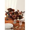 imageLings Moment Fake Flowers Box Faux Artificial Greenery Stems Foam Roses Silk Peony for Wedding Decor Centerpieces Table Decorations Floral Arrangements Orange ampamp Soft Peach Deluxe ComboBrnwalnut Brown  Terracotta
