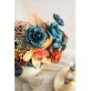 imageLings Moment Fake Flowers Box Faux Artificial Greenery Stems Foam Roses Silk Peony for Wedding Decor Centerpieces Table Decorations Floral Arrangements Orange ampamp Soft Peach Deluxe ComboOrteal  Burnt Orange