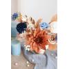 imageLings Moment Fake Flowers Box Faux Artificial Greenery Stems Foam Roses Silk Peony for Wedding Decor Centerpieces Table Decorations Floral Arrangements Orange ampamp Soft Peach Deluxe ComboOrburnt Orange  Navy