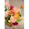 imageLings Moment Fake Flowers Box Faux Artificial Greenery Stems Foam Roses Silk Peony for Wedding Decor Centerpieces Table Decorations Floral Arrangements Orange ampamp Soft Peach Deluxe ComboOrorange  Soft Peach