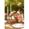 imageLings Moment Fake Flowers Box Faux Artificial Greenery Stems Foam Roses Silk Peony for Wedding Decor Centerpieces Table Decorations Floral Arrangements Orange ampamp Soft Peach Deluxe ComboOrorange  Nude
