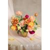 imageLings Moment Fake Flowers Box Faux Artificial Greenery Stems Foam Roses Silk Peony for Wedding Decor Centerpieces Table Decorations Floral Arrangements Orange ampamp Soft Peach Deluxe ComboOrorange  Soft Peach
