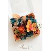 imageLings Moment Fake Flowers Box Faux Artificial Greenery Stems Foam Roses Silk Peony for Wedding Decor Centerpieces Table Decorations Floral Arrangements Orange ampamp Soft Peach Deluxe ComboOrteal  Burnt Orange