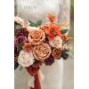 imageLings Moment Fake Flowers Box Faux Artificial Greenery Stems Foam Roses Silk Peony for Wedding Decor Centerpieces Table Decorations Floral Arrangements Orange ampamp Soft Peach Deluxe ComboOrorange  Burgundy