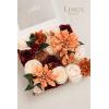 imageLings Moment Fake Flowers Box Faux Artificial Greenery Stems Foam Roses Silk Peony for Wedding Decor Centerpieces Table Decorations Floral Arrangements Orange ampamp Soft Peach Deluxe ComboOrterracotta  Burgundy