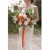 imageLings Moment Fake Flowers Box Faux Artificial Greenery Stems Foam Roses Silk Peony for Wedding Decor Centerpieces Table Decorations Floral Arrangements Orange ampamp Soft Peach Deluxe ComboOrterracotta  Burgundy