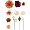 imageLings Moment Fake Flowers Box Faux Artificial Greenery Stems Foam Roses Silk Peony for Wedding Decor Centerpieces Table Decorations Floral Arrangements Orange ampamp Soft Peach Deluxe ComboOrterracotta  Burgundy