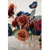imageLings Moment Fake Flowers Box Faux Artificial Greenery Stems Foam Roses Silk Peony for Wedding Decor Centerpieces Table Decorations Floral Arrangements Orange ampamp Soft Peach Deluxe ComboOrmandarin  Royal Blue