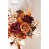 imageLings Moment Fake Flowers Box Faux Artificial Greenery Stems Foam Roses Silk Peony for Wedding Decor Centerpieces Table Decorations Floral Arrangements Orange ampamp Soft Peach Deluxe ComboOrburnt Orange  Marsala