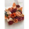 imageLings Moment Fake Flowers Box Faux Artificial Greenery Stems Foam Roses Silk Peony for Wedding Decor Centerpieces Table Decorations Floral Arrangements Orange ampamp Soft Peach Deluxe ComboOrorange  Burgundy