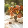 imageLings Moment Fake Flowers Box Faux Artificial Greenery Stems Foam Roses Silk Peony for Wedding Decor Centerpieces Table Decorations Floral Arrangements Orange ampamp Soft Peach Deluxe ComboOrorange Sunflower  Burnt Orange