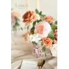 imageLings Moment Fake Flowers Box Faux Artificial Greenery Stems Foam Roses Silk Peony for Wedding Decor Centerpieces Table Decorations Floral Arrangements Orange ampamp Soft Peach Deluxe ComboOrrust  Orange